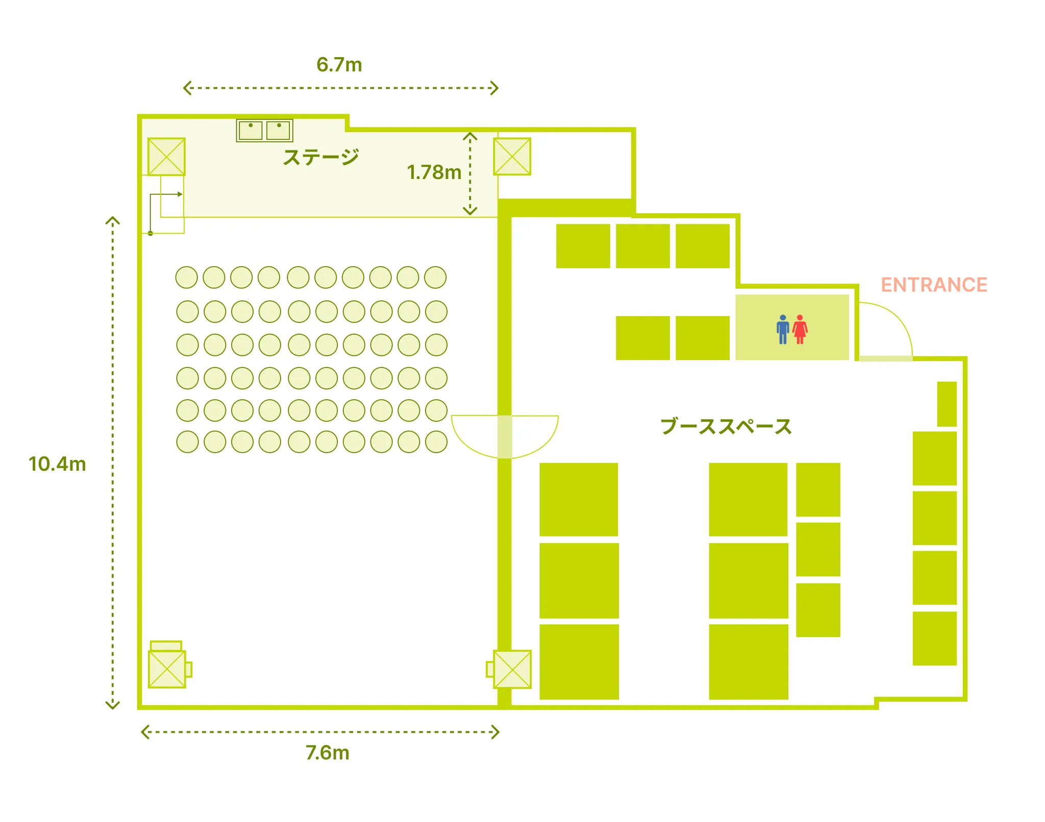 発表会形式レイアウト 60名